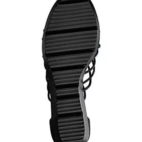 Charles David Black Tie Up Wedge Sandal - Picture 3 of 5